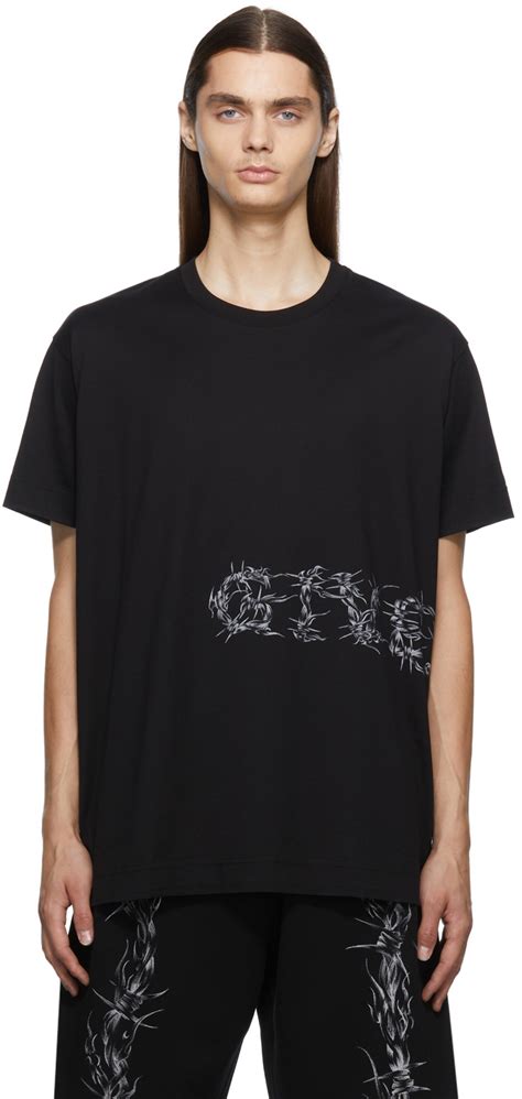 givenchy barbed wire t shirt|Shop Givenchy Barbed Wire Oversized Logo Tee .